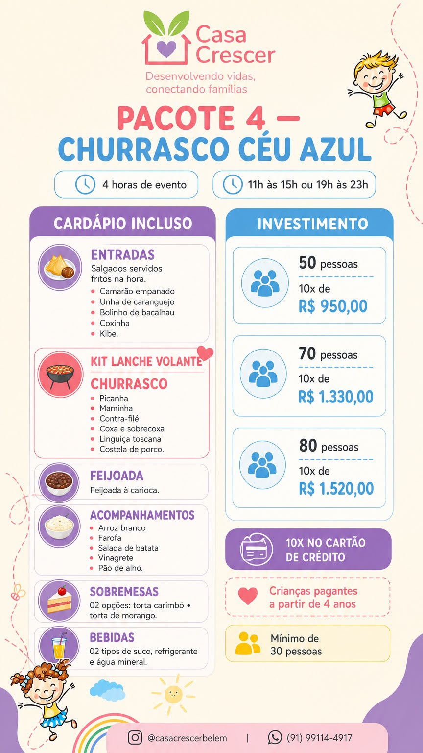 Pacote 4 – Churrasco Céu Azul